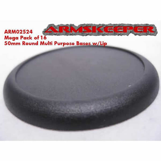ARM02524 Round Slotted 50mm Miniature Bases with Lip Pack of 16 Main Image