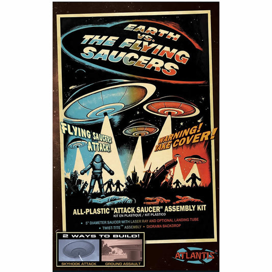ATM1005W Earth vs The Flying Saucers UFO 5 Inch Disk Plastic Model Kit Atlantis Models