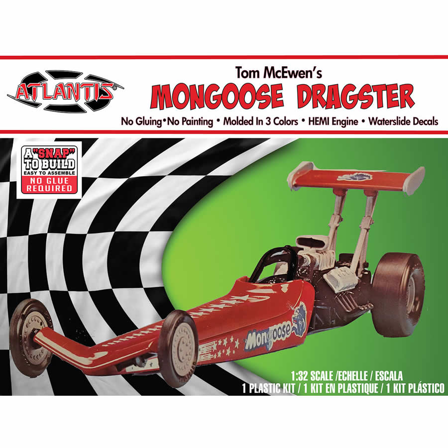 ATMH1120 Mcewen Mongoose Dragster 1/32 Scale Plastic Model Kit Atlantis Models