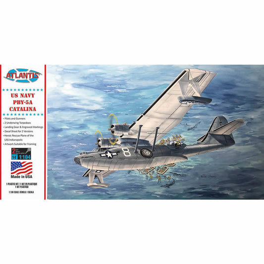 ATMM5301 US Navy PBY-5A Catalina Seaplane 1/104 Scale Plastic Model Main Image