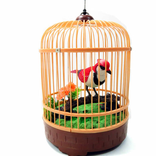 AZIBC507E Animated Chirping Bird in Bird Cage Main Image