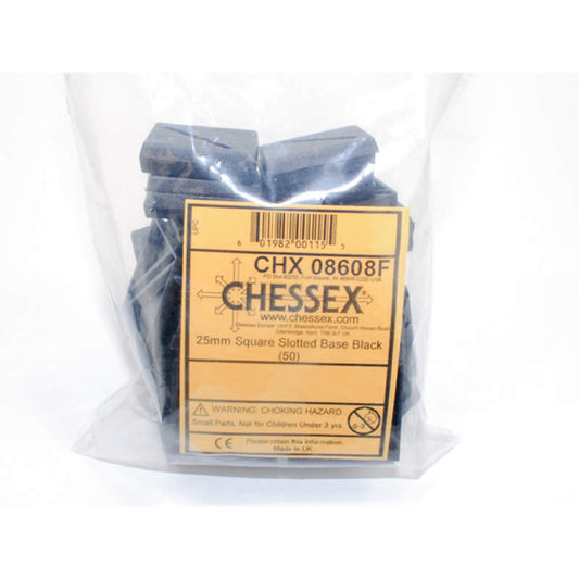 CHX08608F Slotted Square Base Black 25mm (1 inch) Pack of 50 for Miniatures Main Image