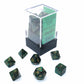 CHX20415 Jade Scarab Mini Dice with Gold Colored Numbers 10mm (3/8in) Set of 7 Main Image