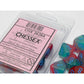 CHX26264 Gel Green and Pink Gemini Luminary Dice Light Blue Numbers D10 16mm (5/8in) Pack of 10 Dice
