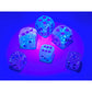 CHX26664 Gel Green and Pink Gemini Luminary Dice with Blue Pips D6 16mm (5/8in) Pack of 12 3rd Image
