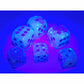 CHX26865 Turquoise and White Gemini Luminary Dice with Blue Pips D6 12mm (1/2in) Pack of 36 3rd Image