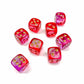 CHX26867 Red and Violet Gemini Translucent Dice with Gold Colored Pips D6 12mm (1/2in) Pack of 36 2nd Image