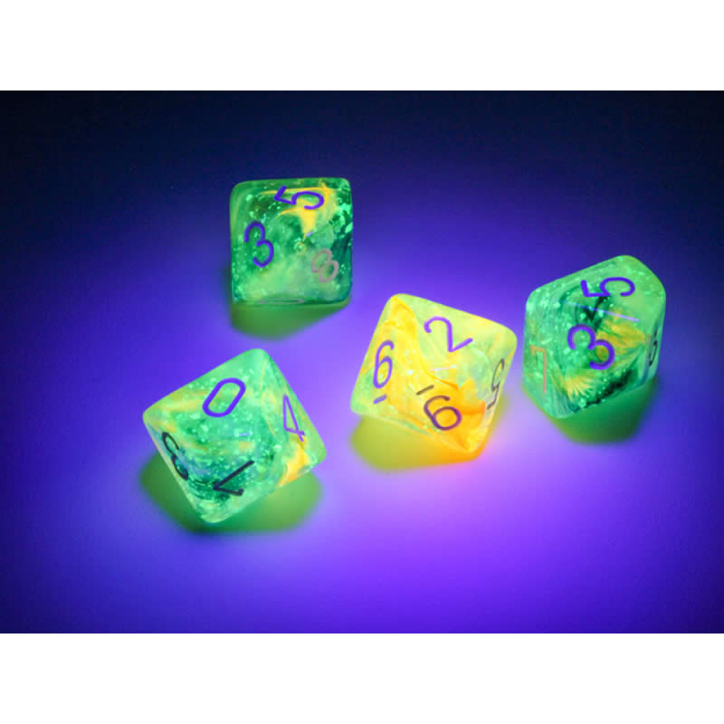 CHX27355 Spring Nebula Luminary Dice White Numbers D10 16mm Pack of 10 2nd Image