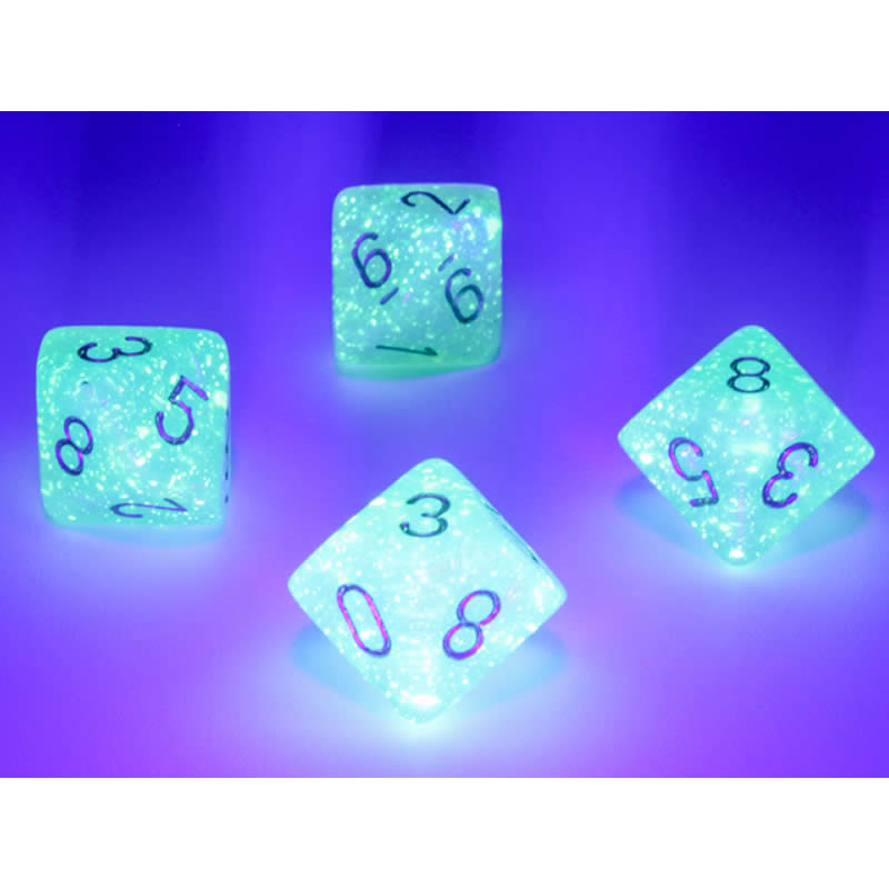 CHX27375 Light Green Borealis Dice Luminary with Gold Numbers D10 16mm (5/8in) Pack of 10 Chessex 3rd Image