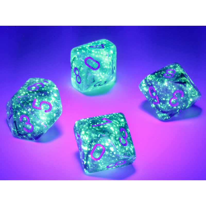 CHX27378 Light Smoke Borealis Dice Luminary Silver Numbers D10 16mm (5/8in) Pack of 10 3rd Image