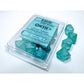 CHX27385 Teal Borealis Dice Luminary Gold Numbers D10 16mm (5/8in) Pack of 10 Main Image