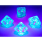 CHX27386 Sky Blue Borealis Dice Luminary White Numbers D10 16mm (5/8in) Pack of 10 3rd Image