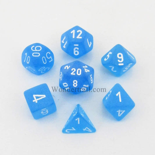 Gemini 18mm 4 Sided D4 Chessex Dice, 6 Pieces - Blue-Steel with White