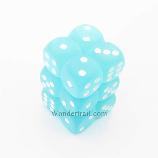 CHX27605 Teal Borealis Dice with White Pips D6 16mm (5/8in) Pack of 12 Main Image