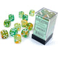 CHX27755 Spring Nebula Luminary Dice White Pips D6 16mm (5/8in) Pack of 12 Main Image