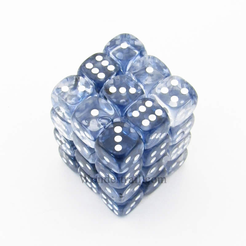 CHX27808 Black Nebula Dice with White Pips D6 12mm (1/2in) Pack of 36 Main Image