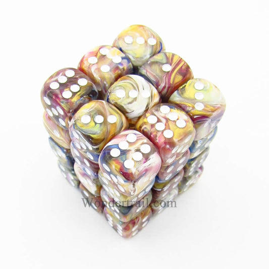 CHX27840 Carousel Festive Dice with White Pips D6 12mm (1/2in) Pack of 36 Main Image