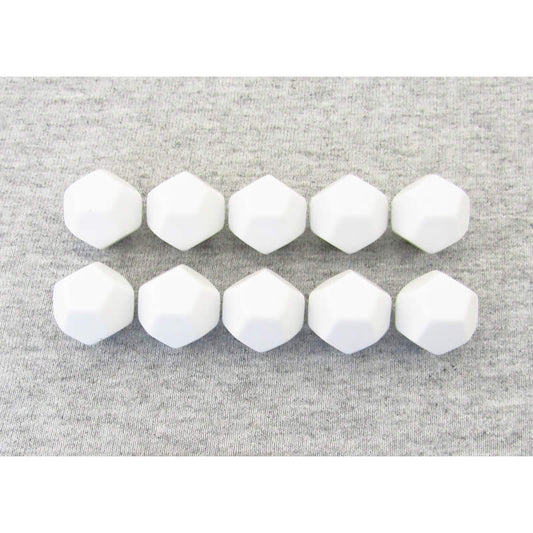 CHX29035 White Blank Dice with No Pips D12 16mm (5/8in) Pack of 10 Main Image
