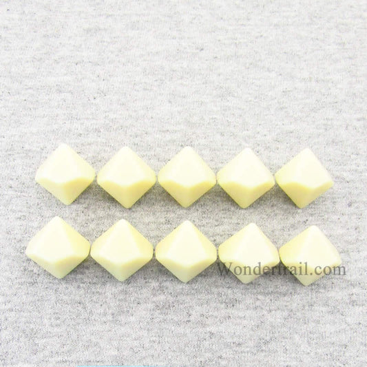 CHX29044 Ivory Blank Dice with No Pips D10 16mm (5/8in) Pack of 10 Main Image