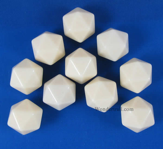 CHX29046 Ivory Blank Dice with No Pips D20 16mm (5/8in) Pack of 10 Main Image