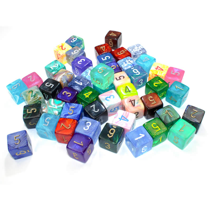 CHX29206 Assorted Signature Dice with Numbers D6 16mm (5/8in) Pack of 50 2nd Image