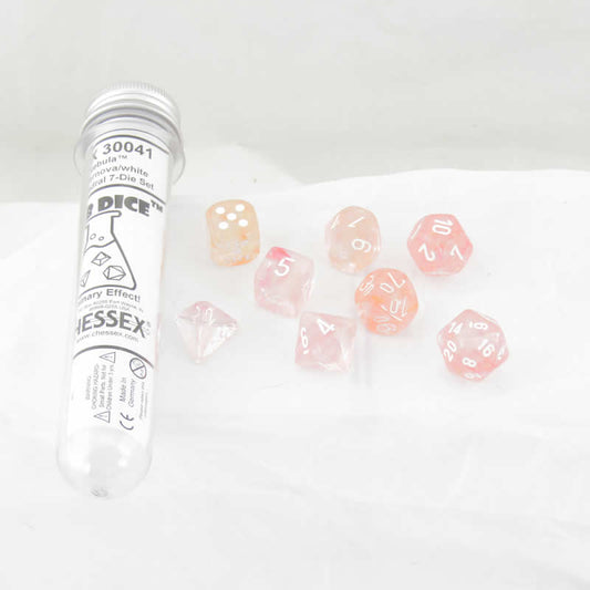 CHX30041 Supernova Nebula Luminary Dice with White Numbers 16mm (5/8in) Set of 7 Main Image