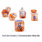 CHX30045 Rose Gold Borealis Luminary Dice with Light Blue Numbers 7+1 Dice Set 16mm (5/8in) 2nd Image