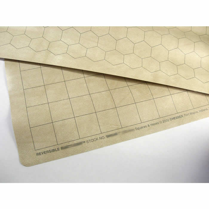 CHX96246 Reversible Battlemat with 1in Squares and 1in Hexes Chessex Main Image