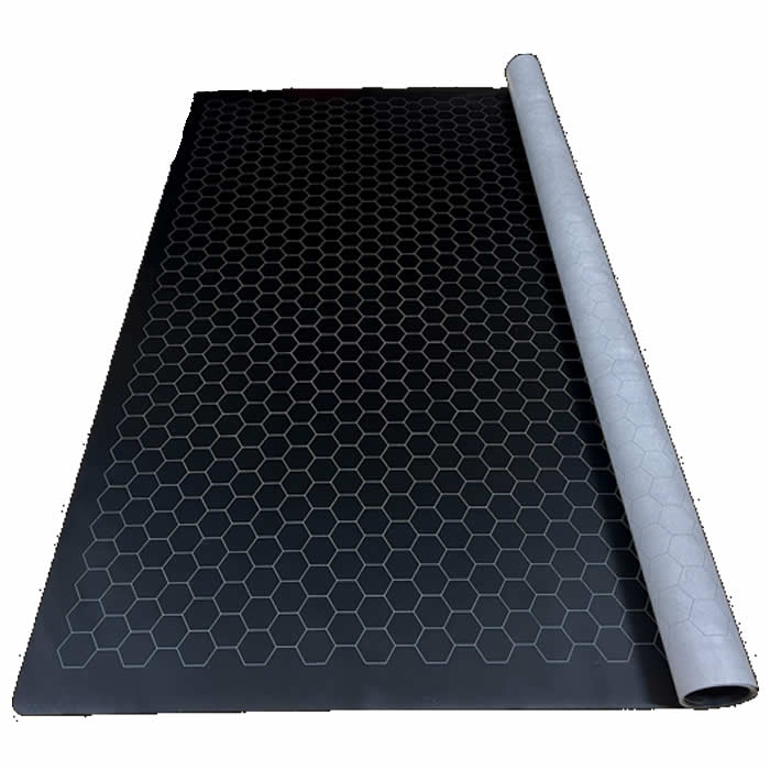 CHX96680 Reversible Battlemat Black and Grey with 1in Hexes (23 1/2 x 26 inches) Chessex