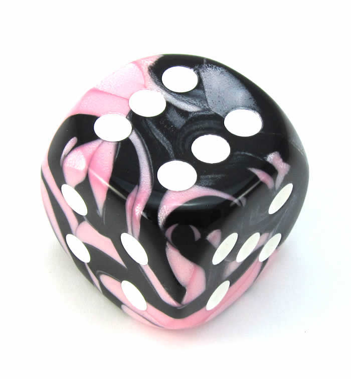 CHXDG5030 Black Pink Gemini Die White Pips D6 50mm (1.97in) Pack of 1 Main Image