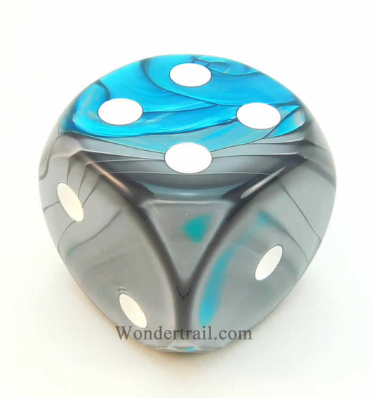 CHXDG5056 Steel Teal Gemini Die White Pips D6 50mm (1.97in) Pack of 1 Main Image