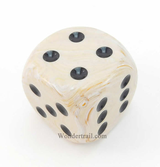 CHXDM5092 Ivory Marbleized Die Black Pips D6 50mm (1.97in) Pack of 1 Main Image