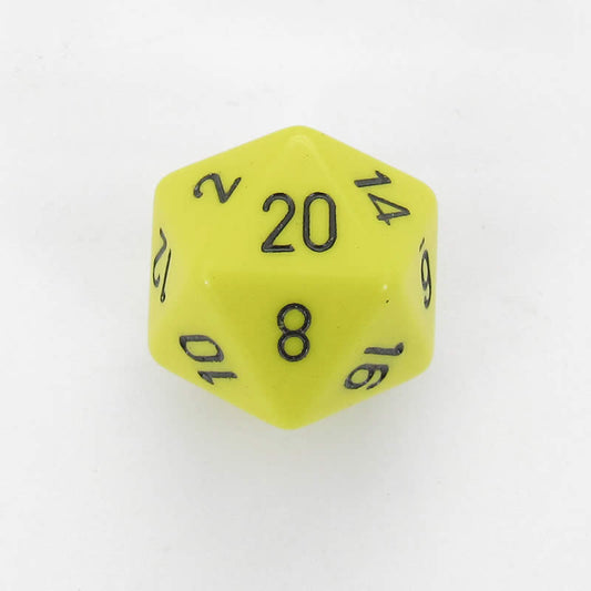 CHXXQ2002 Yellow Opaque Die Black Numbers D20 34mm (1.34in) Pack of 1 Main Image