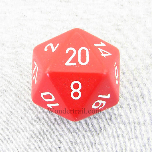 CHXXQ2004 Red Opaque Die White Numbers D20 34mm (1.34in) Pack of 1 Main Image