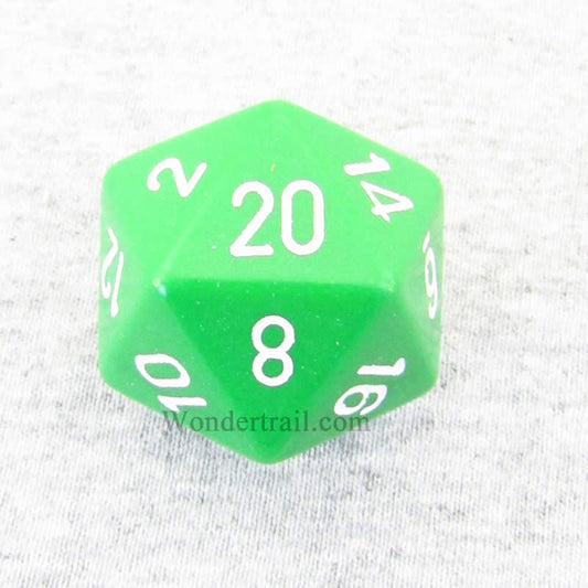 CHXXQ2005 Green Opaque Die White Numbers D20 34mm (1.34in) Pack of 1 Main Image