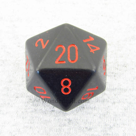 CHXXQ2018 Black Opaque Die Red Numbers D20 34mm (1.34in) Pack of 1 Main Image