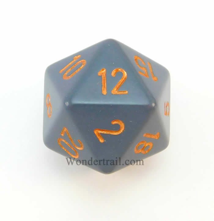 CHXXQ2020 Dark Grey Opaque Die Copper Numbers D20 34mm Pack of 1 Main Image