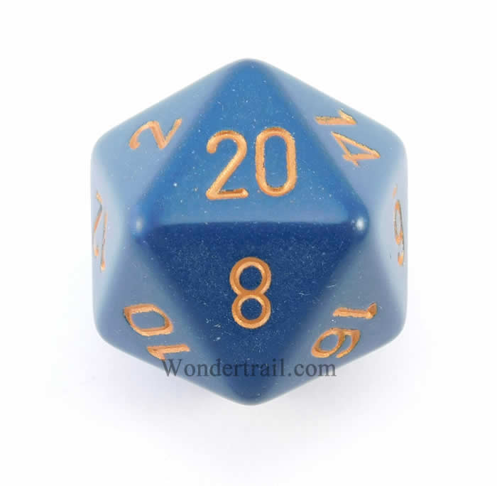 CHXXQ2026 Dusty Blue Opaque Die Copper Numbers D20 34mm Pack of 1 Main Image