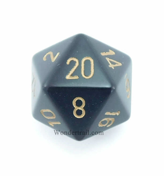 CHXXQ2028 Black Opaque Die Gold Numbers D20 34mm (1.34in) Pack of 1 Main Image