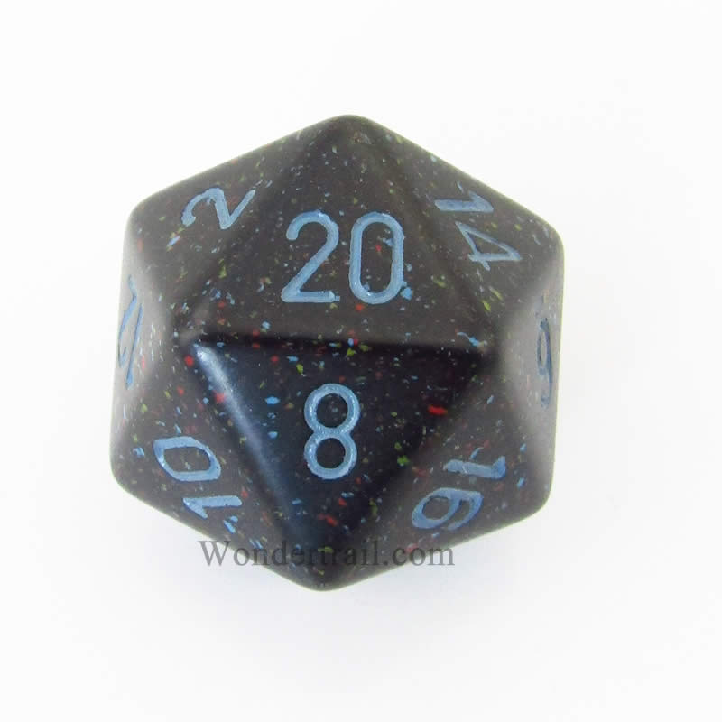CHXXS2001 Blue Stars Speckled Die Blue Numbers D20 34mm Pack of 1 Main Image