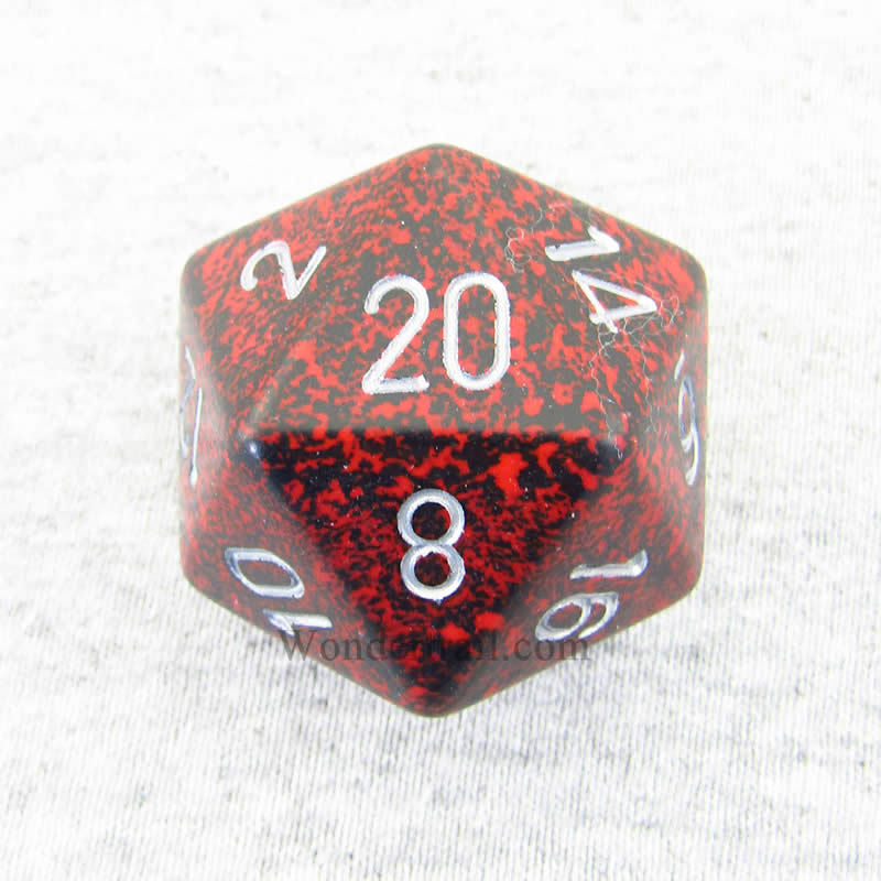CHXXS2005 Silver Volcano Speckled Die Silver Numbers D20 34mm Pack of 1 Main Image