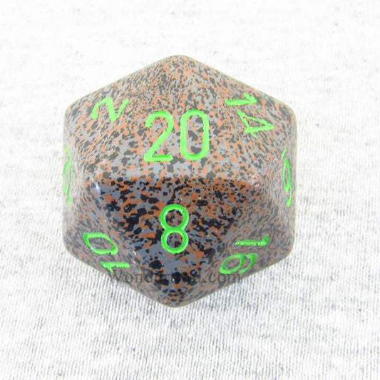 CHXXS2022 Earth Speckled Die Green Numbers D20 34mm Pack of 1 Main Image