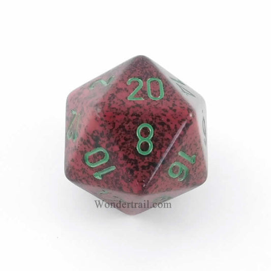 CHXXS2035 Strawberry Speckled Die Green Numbers D20 34mm Pack of 1 Main Image