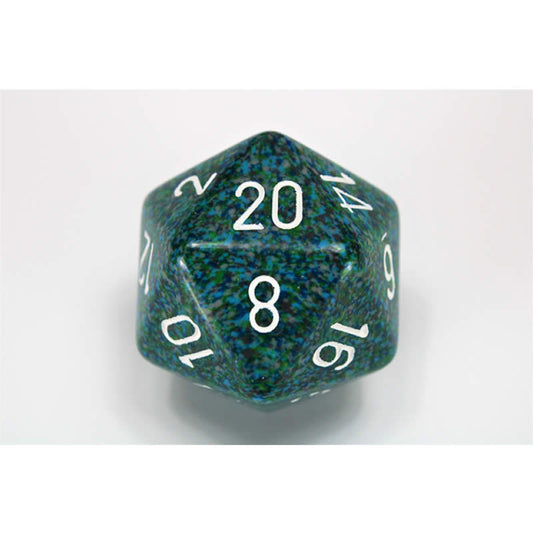 CHXXS2037 Sea Speckled Die White Numbers D20 34mm (1.34in) Pack of 1 Main Image