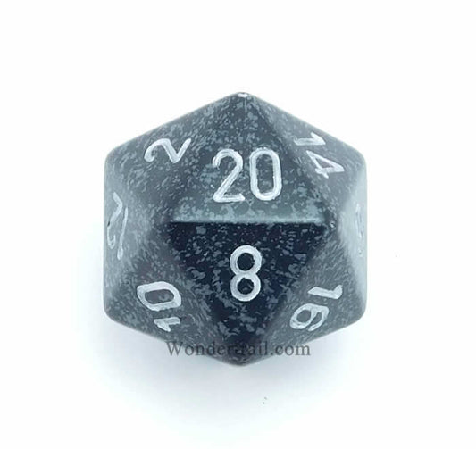 CHXXS2072 Ninja Speckled Die Silver Numbers D20 34mm Pack of 1 Main Image