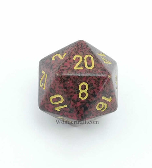 CHXXS2079 Mercury Speckled Die Yellow Numbers D20 34mm Pack of 1 Main Image