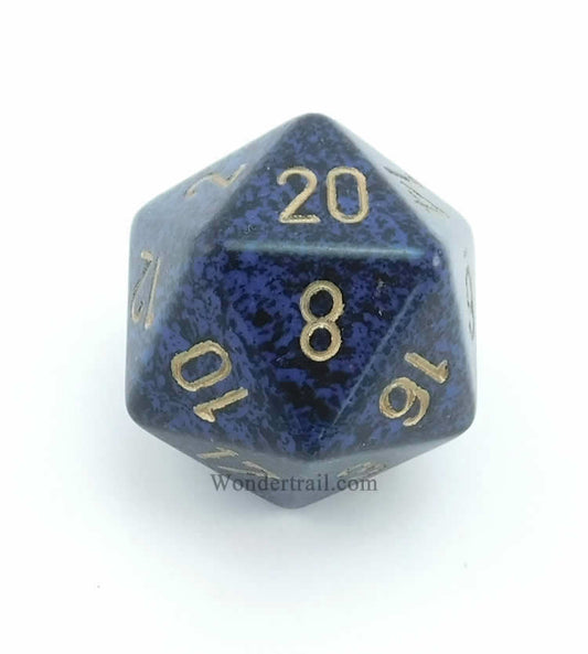 CHXXS2093 Golden Cobalt Speckled Die Gold Numbers D20 34mm Pack of 1 Main Image