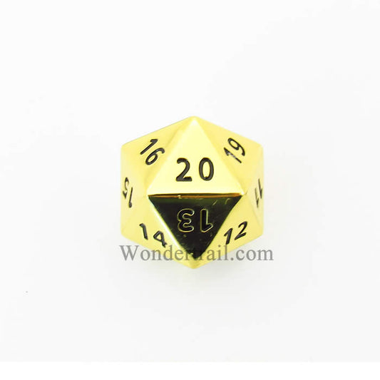 CYC02150 Gold Color Metal Die with Black Numbers D20 33mm (1.3in) Pack of 1 Crystal Caste Main Image