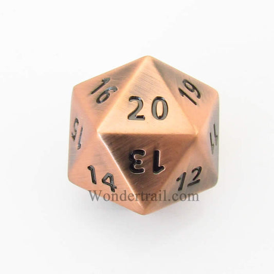 CYC02155 Antique Copper Coloered Metal Die Black Numbers D20 33mm Pack of 1 Main Image