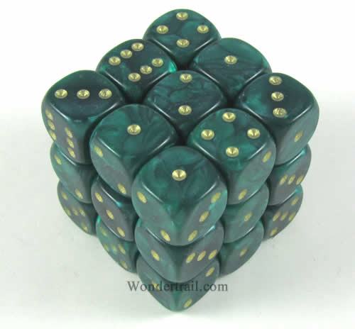 CYC07712 Green Pearl 12mm D6 Dice Set (27) Crystal Caste Main Image